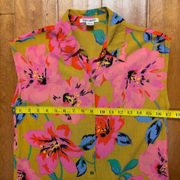Billabong Womens Dress Size S Midi Button Floral Boho Beach Vacation Festival - Picture 12 of 13